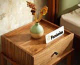 Croatia Solid Wood One Drawer Bedside Table Natural Oak Finish