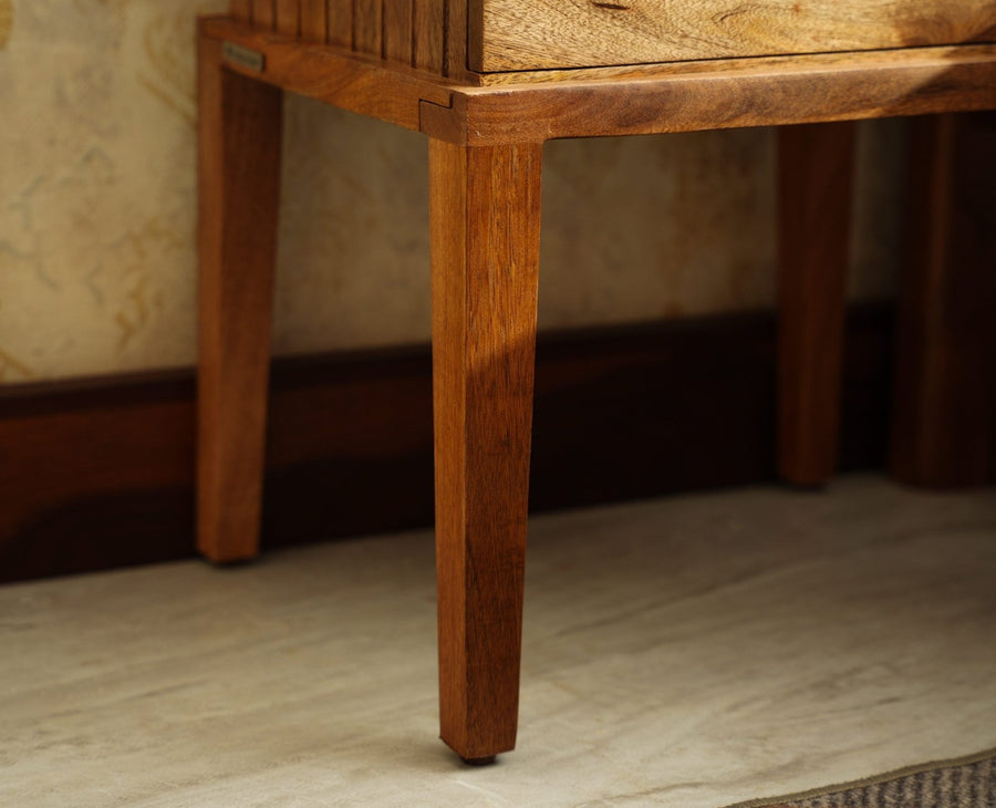 Croatia Solid Wood One Drawer Bedside Table Natural Oak Finish