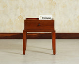 Croatia Solid Wood One Drawer Bedside Table Brown Finish