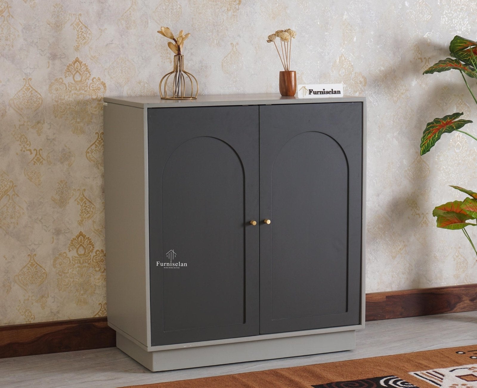 Cuffe Parade Two Door Multipurpose Wooden Sideboard Cabinet - Sideboard - Furniselan - Slate-Grey