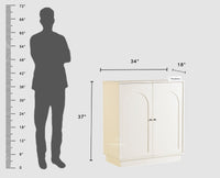 Cuffe Parade Two Door Multipurpose Wooden Sideboard Cabinet - Sideboard - Furniselan - Milky-White