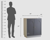 Cuffe Parade Two Door Multipurpose Wooden Sideboard Cabinet - Sideboard - Furniselan - Slate-Grey
