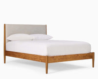 Cusco upholstered headboard Wooden King Size Bed Furniselan Natural Oak