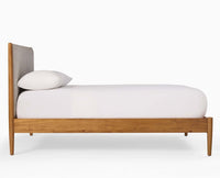 Cusco upholstered headboard Wooden King Size Bed Furniselan Natural Oak