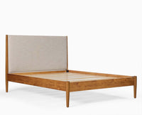 Cusco upholstered headboard Wooden King Size Bed Furniselan Natural Oak