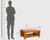 Cuttack Solid Wood Coffee Table - Coffee Tables - Furniselan - Maple-Finish