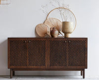 Cyprus Solid Wood Four Door Sideboard Furniselan - Grey-Finish