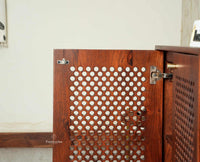 Cyprus Solid Wood Two Door Sideboard Furniselan brown finish