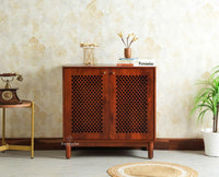 Cyprus Solid Wood Two Door Sideboard Furniselan brown finish