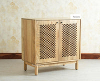 Cyprus Solid Wood Two Door Sideboard Furniselan natural finish