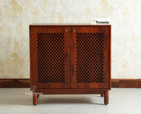 Cyprus Solid Wood Two Door Sideboard Furniselan brown finish