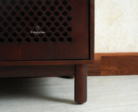 Cyprus Solid Wood Two Door Sideboard Furniselan grey finish