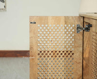 Cyprus Solid Wood Two Door Sideboard Furniselan natural finish