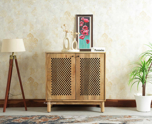Cyprus Solid Wood Two Door Sideboard Furniselan natural finish
