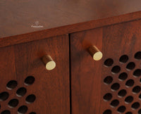 Cyprus Solid Wood Two Door Sideboard Furniselan brown finish