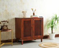 Cyprus Solid Wood Two Door Sideboard Furniselan brown finish