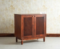 Cyprus Solid Wood Two Door Sideboard Furniselan brown finish