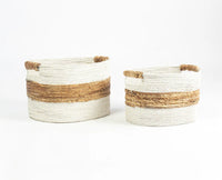 DAISY POPPY BASKET Off White And Natural Beige