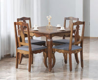 Denmark 4 Seater Dining Set  With 4 Chairs Furniselan - Teak-Finish