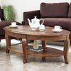 Denmark Sheesham Wood Oval Coffee Table Furniselan - Teak-Finish