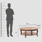 Denmark Sheesham Wood Round Coffee Table Furniselan - Grey-Finish