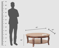 Denmark Sheesham Wood Round Coffee Table Furniselan - Grey-Finish