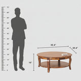 Denmark Sheesham Wood Round Coffee Table - Coffee Table - Furniselan - Teak-Finish