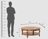 Denmark Sheesham Wood Round Coffee Table - Coffee Table - Furniselan - Teak-Finish