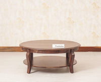 Denmark Sheesham Wood Round Coffee Table Furniselan - Grey-Finish