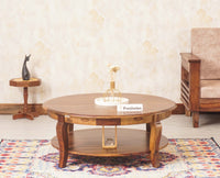 Denmark Sheesham Wood Round Coffee Table - Coffee Table - Furniselan - Teak-Finish