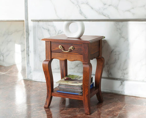 Denmark Solid Wood Bedside Table - Bedside Table - Furniselan - Maple-Finish