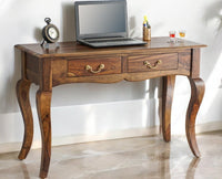 Denmark Two Drawer Study and Laptop Table - Study Table - Furniselan - Teak-Finish