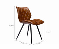 Dexter Living Study Leathe Chair Dining Chair set of Two Furniselan - Brown