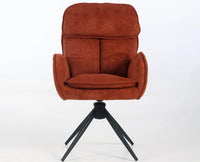 Elara Swivel Fabric Dining Chair - Terracotta