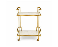Dorian Stainless Steel Trolley with Marble, Aluminium - White Marble