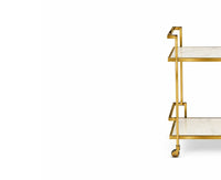 Dorian Stainless Steel Trolley with Marble, Aluminium - White Marble