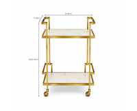 Dorian Stainless Steel Trolley with Marble, Aluminium - White Marble