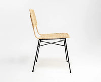 Dosly Rattan Pulut Iron Chair  – Modern Upholstered Dining Chair for Home & Café Light Tan