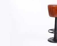 Velora Leather Bar Stool - Matte Black