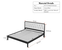 Dubai Luxury Wooden King Bed with Upholstered Headboard Black Finish