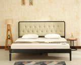 Dubai Luxury Wooden King Bed with Upholstered Headboard