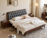 Dubai Luxury Wooden King Bed with Upholstered Headboard