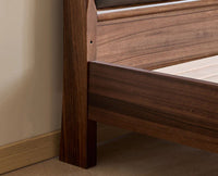 Dubai Luxury Wooden Queen Bed with Upholstered Headboard Furniselan Teak Finish