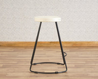 Dublin Solid Wood Kitchen Stool Bar Stool in Milky White Furniselan - Milky-White