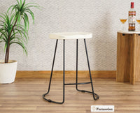 Dublin Solid Wood Kitchen Stool Bar Stool in Milky White Furniselan - Milky-White