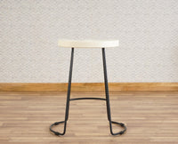 Dublin Solid Wood Kitchen Stool Bar Stool in Milky White Furniselan - Milky-White