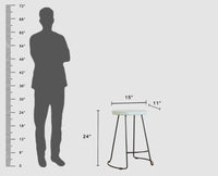 Dublin Solid Wood Kitchen Stool Bar Stool in Silt Green Furniselan - Silt-Green