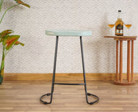 Dublin Solid Wood Kitchen Stool Bar Stool in Silt Green Furniselan - Silt-Green