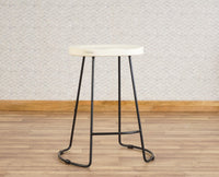 Dublin Solid Wood Kitchen Stool Bar Stool in Milky White Furniselan - Milky-White