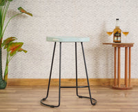 Dublin Solid Wood Kitchen Stool Bar Stool in Silt Green Furniselan - Silt-Green
